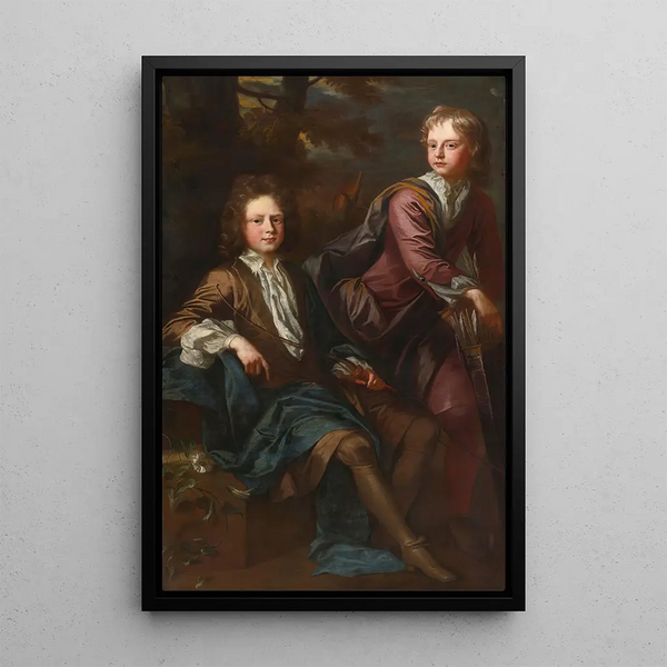 Portrait of Thomas and George Dashwood - John Closterman — framed artwork on a wall