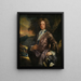Portrait painting of William Paul 1673-1711 of Bray Berkshire with his dog and a gun - John Closterman — framed artwork on a wall