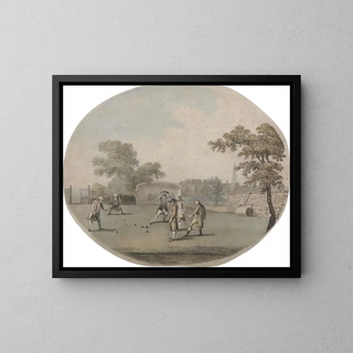 A game of boules - John Collet — framed artwork on a wall