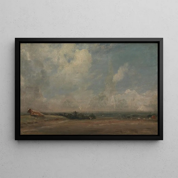 View of Hampstead Heath - John Constable — framed artwork on a wall
