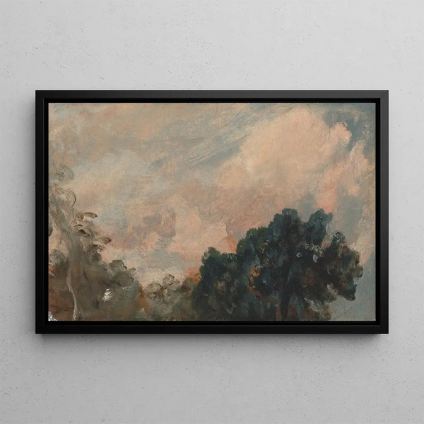 Study of Clouds with Trees - John Constable — framed artwork on a wall