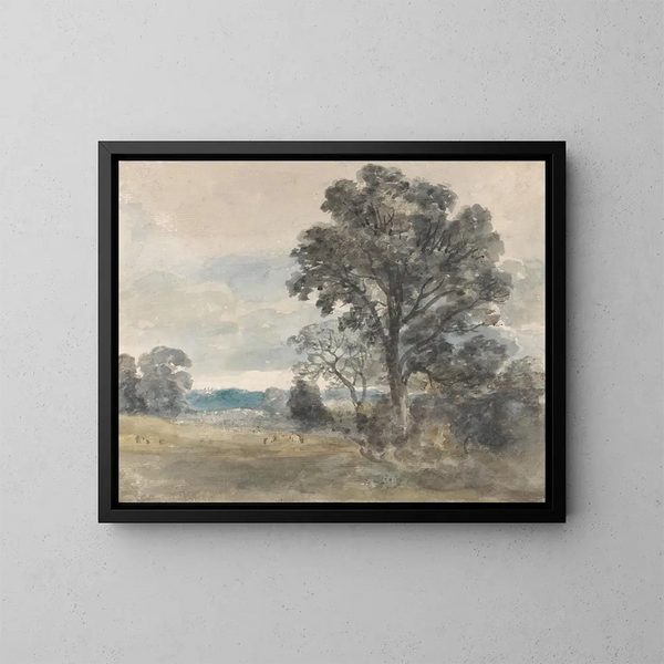 Landscape Painting in East Bergholt - John Constable — framed artwork on a wall