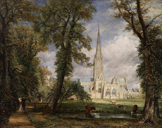 The Salisbury Cathedral from the Bishop's Garden - John Constable — artwork view