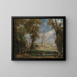 Salisbury Cathedral from the Bishops' Gardens - John Constable — framed artwork on a wall