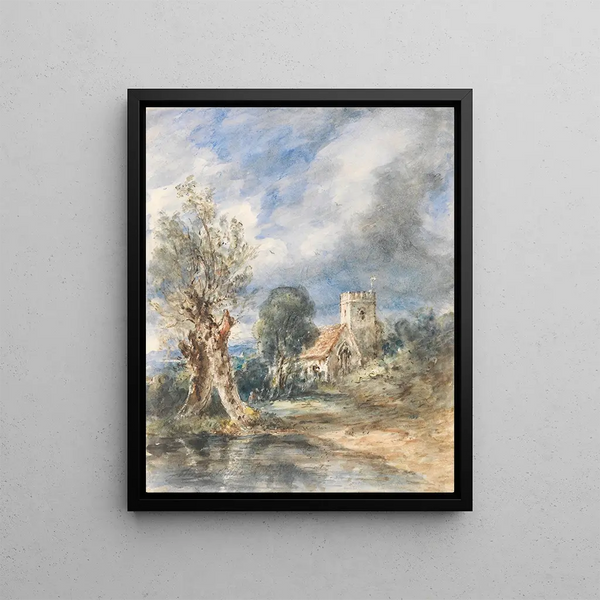 Church of Stoke Poges - John Constable — framed artwork on a wall