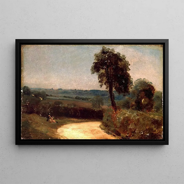 The road from East Bergholt to Flatford - John Constable — framed artwork on a wall