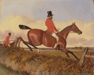 Hunting with hounds crossing a shoal - John Dalby — artwork view