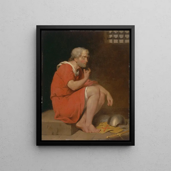 Robert duc de Normandie en prison - John Downman — framed artwork on a wall