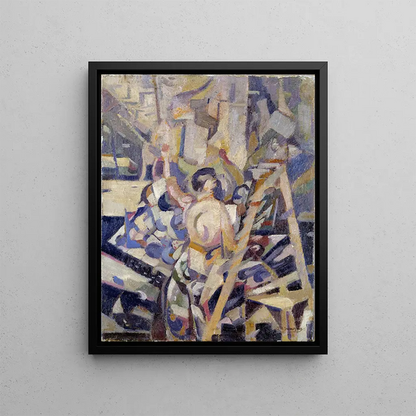 Cubist analysis painting - John E. Thompson — framed artwork on a wall