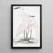 Héron blanc pur Ardea modesta 2 Héron à bec noir Ardea nigrirostris - John Edward Gray — framed artwork on a wall