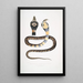 Cobra à bandes Capella variété Naia tripudians var fasciata - John Edward Gray — framed artwork on a wall