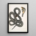 Cobra noir Capella Naia tripudians var nigra - John Edward Gray — framed artwork on a wall