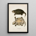 Tortue à cou de serpent Temminckii - John Edwards Holbrook — framed artwork on a wall