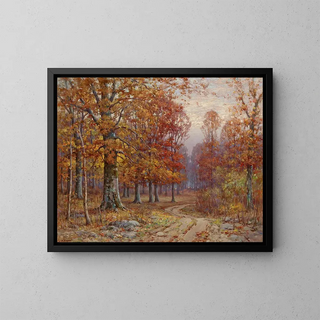 Interior Wood Painting - John Elwood Bundy — framed artwork on a wall