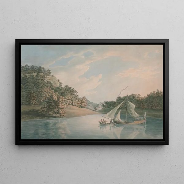 The Lake, Hawkstone Park, Shropshire - John Emes — framed artwork on a wall