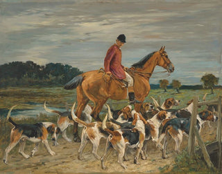 Hunter and hunting dogs - John Emms — artwork view