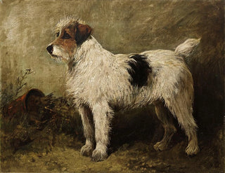 Terrier dans un jardin - John Emms — artwork view