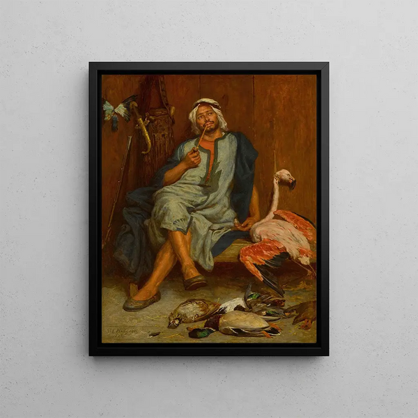 A Tunisian Bird Seller - John Evan Hodgson — framed artwork on a wall