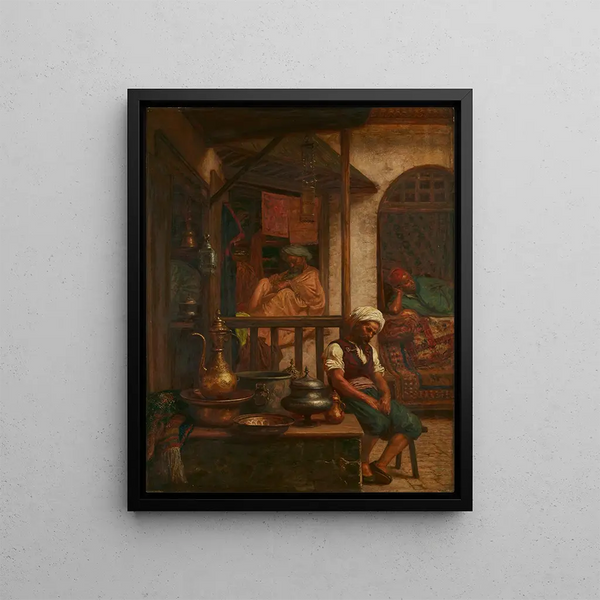 An Afternoon at the Bazaar - John Evan Hodgson — framed artwork on a wall