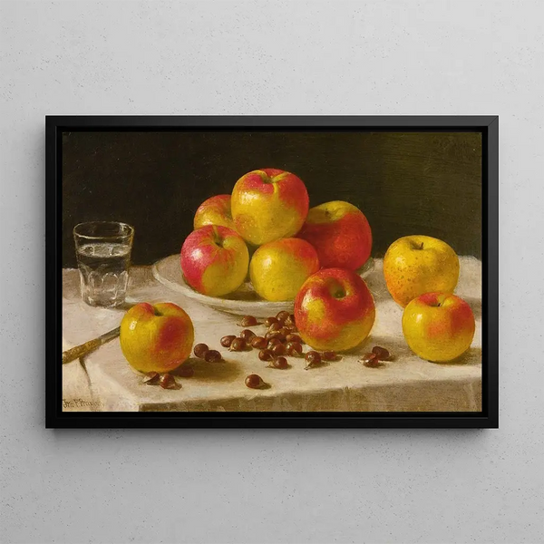 Apples on a table - John F. Francis — framed artwork on a wall