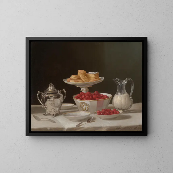 dessert still life - John F.. Francis — framed artwork on a wall
