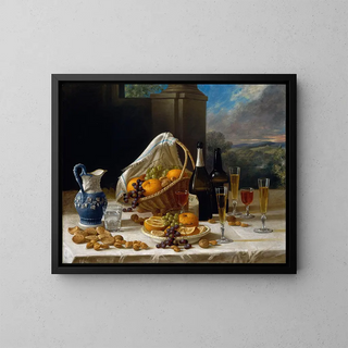 Still life with lunch - John F.. Francis — framed artwork on a wall