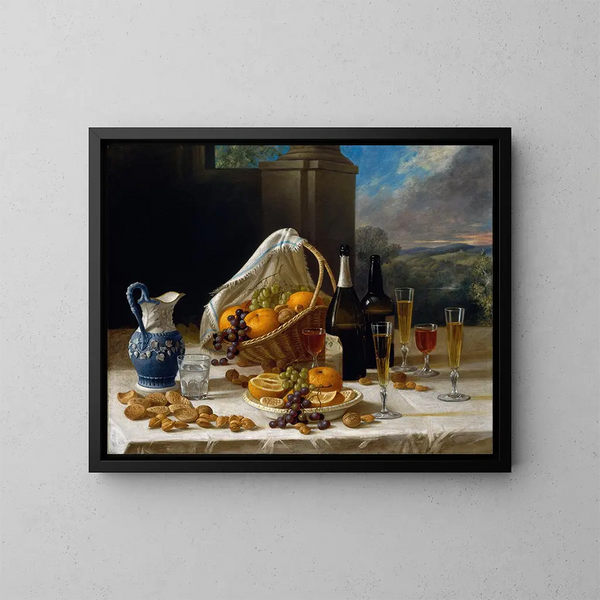 Still life with lunch - John F.. Francis — framed artwork on a wall