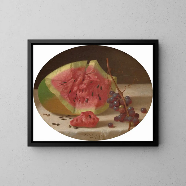 Watermelon and Grapes - John F. Francis — framed artwork on a wall
