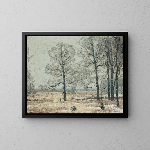 Winter Birches - John Fabian Carlson — framed artwork on a wall