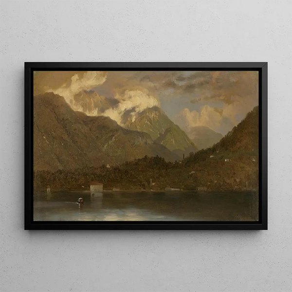 Lake Como - John Ferguson Weir — framed artwork on a wall