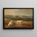 Blush and Juno, English Setters in a Wide Landscape - John Ferneley — framed artwork on a wall