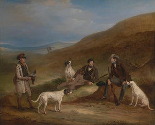 Fox and his brother George shooting grouse at Middlesmoor, Yorkshire - John Ferneley — artwork view