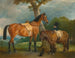 Dame Thorold, her hunter and a Shetland pony with a groom - John Ferneley — artwork view