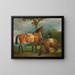 Dame Thorold, her hunter and a Shetland pony with a groom - John Ferneley — framed artwork on a wall