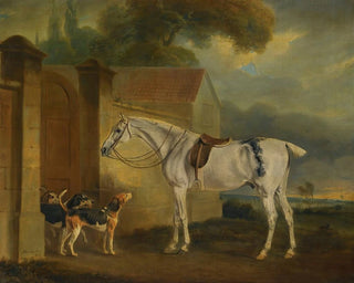 The grey horse shot by Lord Lonsdale at Cottesmore with the Cottesmore hounds - John Ferneley — artwork view
