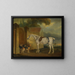 The grey horse shot by Lord Lonsdale at Cottesmore with the Cottesmore hounds - John Ferneley — framed artwork on a wall