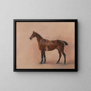 Study of a Bay Chestnut Hunting Horse - John Ferneley — framed artwork on a wall