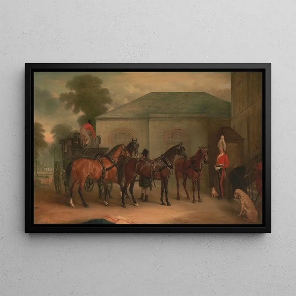 La Traîne de Sir Watkin Williams Wynn - John Ferneley — framed artwork on a wall