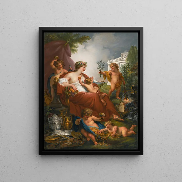 Allegory of Peace - John Francis Rigaud — framed artwork on a wall
