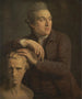 Joseph Nollekens with his bust of Laurence Sterne - John Francis Rigaud — artwork view