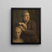 Joseph Nollekens with his bust of Laurence Sterne - John Francis Rigaud — framed artwork on a wall