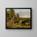 A peaceful farm - John Frederick Herring Jr. — framed artwork on a wall