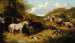 Bétail, cochons, canards, poules et chevaux dans une cour de ferme - John Frederick Herring Jr. — artwork view