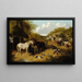 Bétail, cochons, canards, poules et chevaux dans une cour de ferme - John Frederick Herring Jr. — framed artwork on a wall