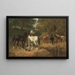 Chickens and Horses near a Stream - John Frederick Herring Jr. — framed artwork on a wall