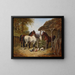 Horses and ducks in a farmyard - John Frederick Herring Jr. — framed artwork on a wall