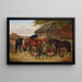 Horses and pigs in a farmyard - John Frederick Herring Jr. — framed artwork on a wall