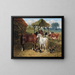 Horses, cows and chickens in a farmyard - John Frederick Herring Jr. — framed artwork on a wall