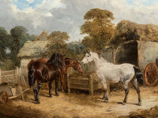 Horses Feeding - John Frederick Herring Jr. — artwork view
