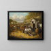 Horses, pigs and ducks in a farmyard - John Frederick Herring Jr. — framed artwork on a wall